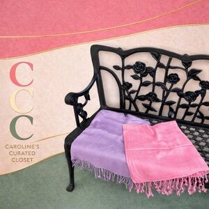 Pashmina Shawl Wrap Set Pink & Lavender Tassel Fringe Scarf Bundle 2/$25